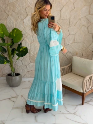 vestido boho chic luisa azul vestido boho chic luisa azul