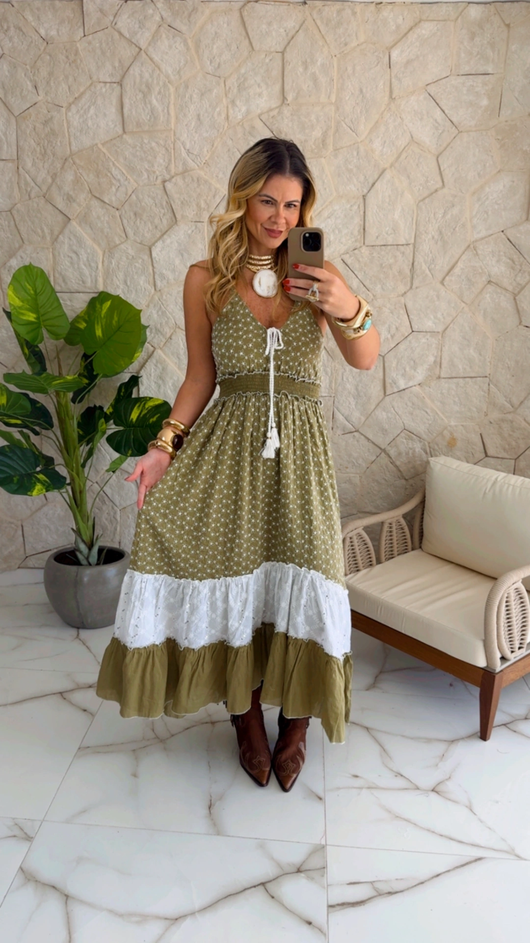 vestido boho chic verde vestido boho chic verde