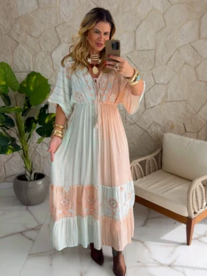 vestido boho chic flora