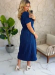 vestido risca giz marinho