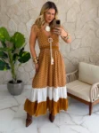 vestido boho chic verde