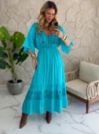 vestido boho chic lilian azul