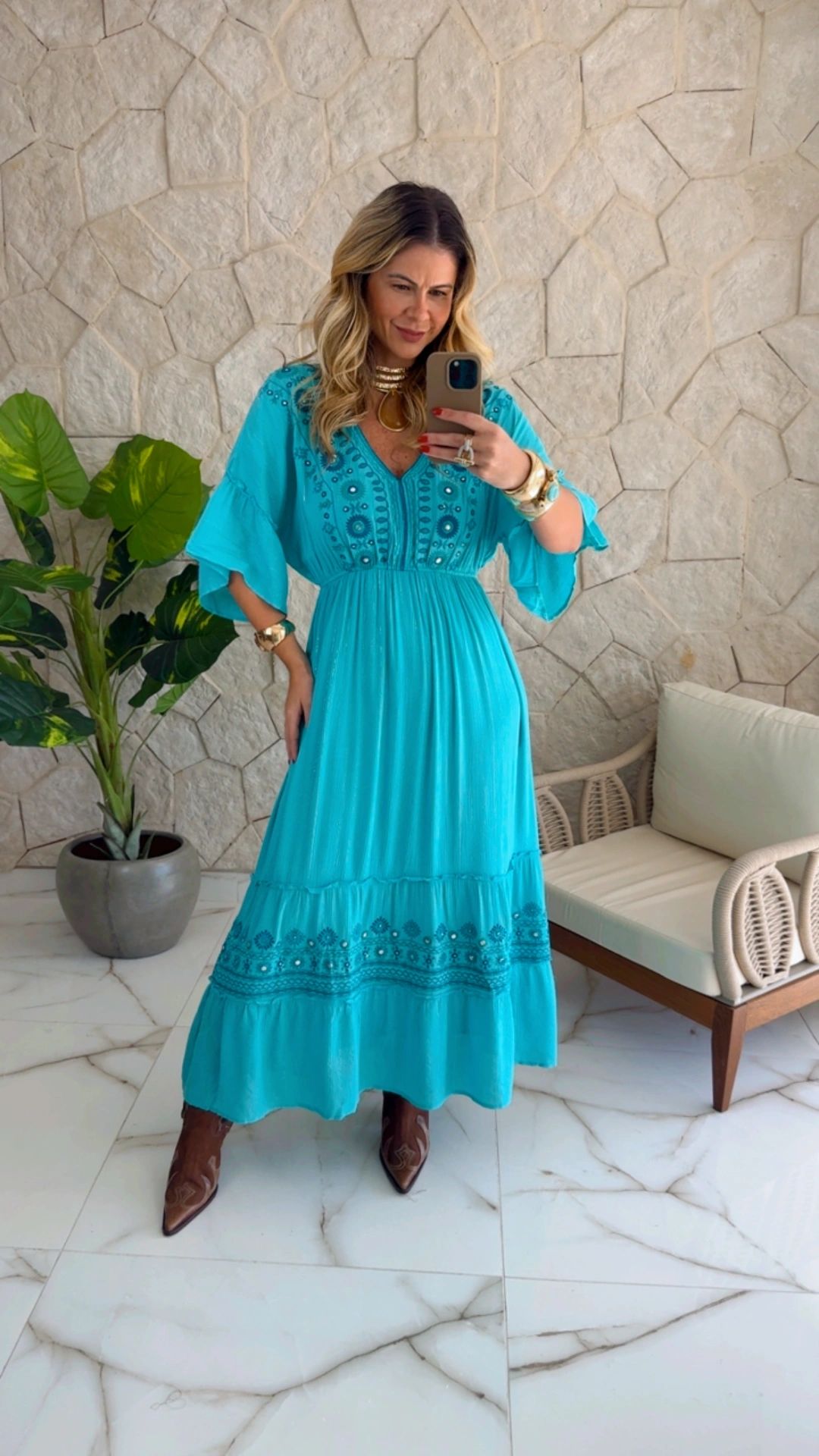 vestido boho chic lilian azul vestido boho chic lilian azul