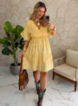 vestido boho chic cintia amarelo