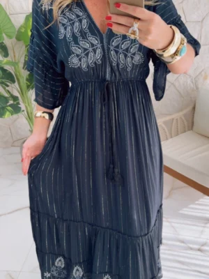 vestido boho chic lilian verde vestido boho chic lilian verde