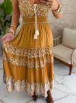 vestido boho chic caramelo