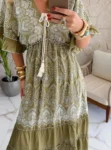 vestido boho chic verde