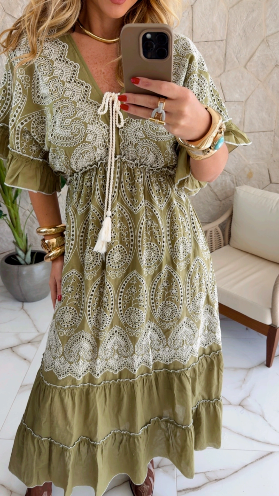 vestido boho chic verde vestido boho chic verde