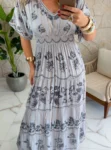 vestido boho chic nadir cinza