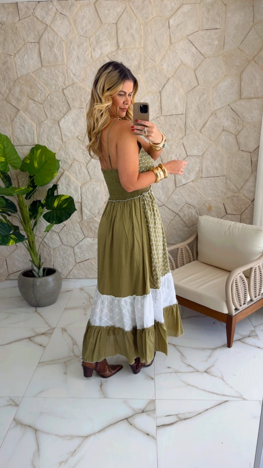 vestido boho chic verde vestido boho chic verde