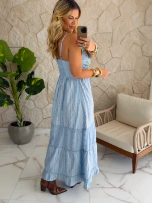 vestido boho chic lirio azul vestido boho chic lirio azul