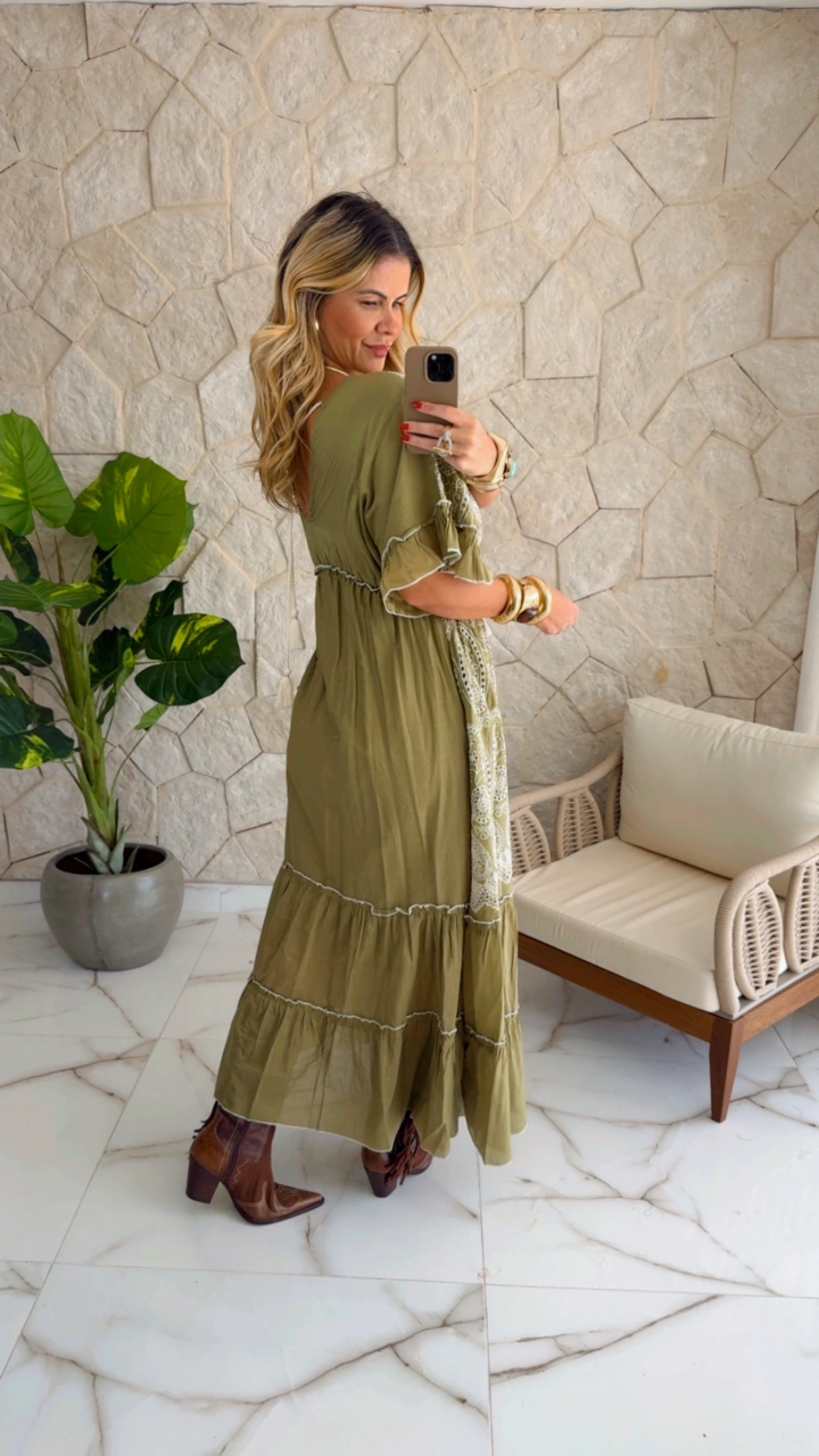 vestido boho chic verde vestido boho chic verde