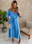 vestido longo verde
