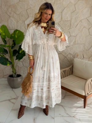vestido boho chic vivian amarelo