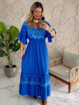 vestido boho chic fabi verde musgo
