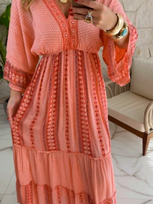 vestido boho chic heloisa rosa vestido boho chic heloisa rosa