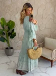 vestido boho chic agata verde