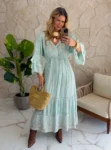 vestido boho chic agata verde
