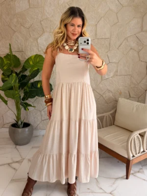 vestido cleo marrom