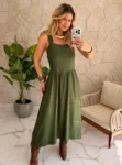 vestido cleo marrom