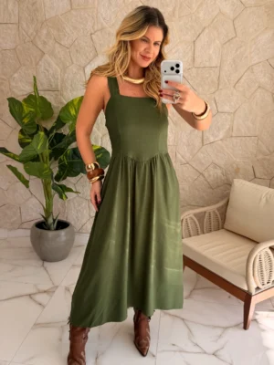 vestido cleo marrom