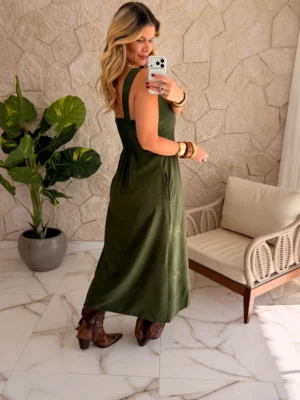 vestido cleo marrom
